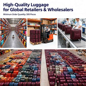 Valigie in poliestere durevoli personalizzate Trolley da viaggio grandi set di valigie morbide da 2 pezzi - Product Image 3