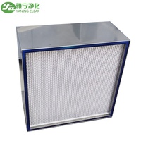 Elemento de Filtro de Aire HEPA de Pliegues Profundos con Marco de Aluminio Yaning HVAC Supply con Prefiltro para Cuartos Limpios y Plantas de Manufactura