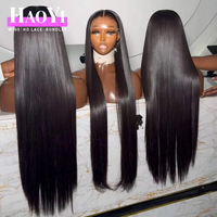 Perruques en cheveux humains vietnamiens de luxe sans colle, super double drawn, lisses comme des baguettes, avec dentelle frontale HD 13x6, pour femmes, vente en gros en ligne