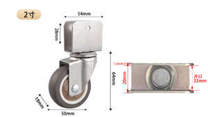 1 1,25 1,5 2 pulgadas. En FORMA DE U <span class=keywords><strong>TPR</strong></span> Silent Belt Bearing Estante de ruedas Muebles con freno Ruedas universales - Product Image 6