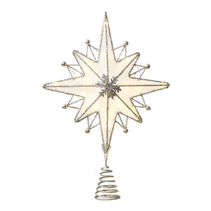 Nouvelles décorations de Noël LED coloré en fer forgé octogonal étoile arbre haut étoile décorations d'arbre de Noël - Product Image 5