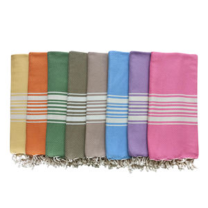 High Absorbent and Light Weight Pestamal Hammam Turkish <b>Bath</b> <b>Towel</b> <b>Hand</b>-loomed 40x70inches 100x180cm - Pink Stripe Patterns - Product Image 3