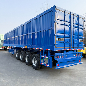 Semi-<span class=keywords><strong>remorque</strong></span> caisse LUYI Shandong 4 <span class=keywords><strong>essieux</strong></span>, suspension mécanique robuste, acier, 14 m, capacité 60 tonnes pour marchandises volumineuses, hauteur 2 m - Product Image 4