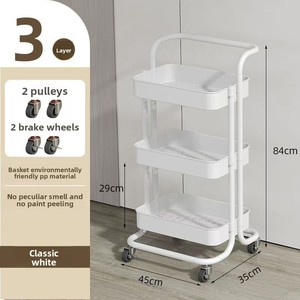 Chariot de rangement de <span class=keywords><strong>cuisine</strong></span> polyvalent à 3 étagères, design élégant en métal pour organiser les condiments et les ustensiles - Product Image 6