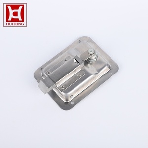 Flush Mount Paddle Handle Lock with Deadbolt Spring Latch Weatherproof Toolbox Door Lock for RV Trailer Enclosure - Product Image 1