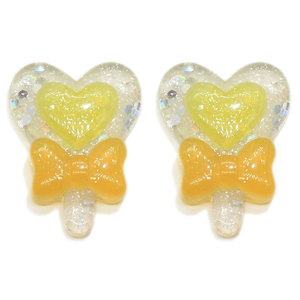Kawaii 100 Cái Long Lanh Hình Trái Tim Lollipop Với Bowknot Nhựa Cabochon Hạt Diy Art Decor Cô Gái Keychain Túi Xách Trang Trí - Product Image 2