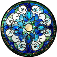 Xinhangchen Décoration Murale en Verre Teinté Style Bohème Fantaisie pour Attrape-Soleil Panneau en Verre Anniversaire Femmes & Mères 30*30cm