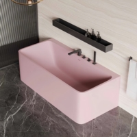 Baignoire autoportante en pierre artificielle de couleur personnalisée, forme rectangulaire, capacité de 60 gallons+, garantie de 5 ans pour une utilisation en intérieur