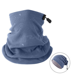 Multifunctional Neck Warmer Black Gray Navy Blue Thermal Outdoor Cycling Face Mask Unisex Adult Letter Print Drawstring Style - Product Image 4