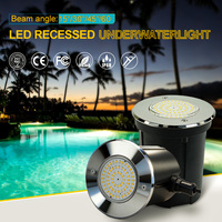 Projecteur LED RGBW pour piscine en acier inoxydable 316, 12V AC/DC, 100% résine, étanche IP68, contrôle WiFi, encastré 12W avec niche