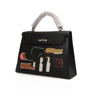<span class=keywords><strong>Borsa</strong></span> di Lusso con Manico Superiore da 25cm, <span class=keywords><strong>Edizione</strong></span> <span class=keywords><strong>Limitata</strong></span>, con Ricami Artistici e Patchwork, per la Donna alla Moda - Product Image 2