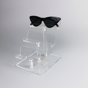 Tùy chỉnh Acrylic Countertop Máy tính để bàn Sunglass đứng rõ ràng 3 tầng có thể tháo rời thiết kế plexiglass kính mát sàn hiển thị đứng - Product Image 1