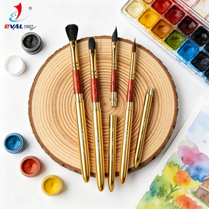 Pinceaux de <span class=keywords><strong>peinture</strong></span> détachables personnalisés de haute qualité avec logo, pinceaux dorés de voyage pour aquarelle et <span class=keywords><strong>peinture</strong></span> acrylique - Product Image 3