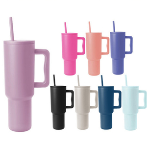 Mug de voyage isotherme en acier inoxydable haute capacité 50 oz, couleurs assorties, style dessin animé, avec poignée et paille, pour le camping, logo personnalisé - Product Image 2