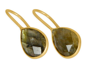 Plata de Ley 925 chapada en plata de estilo vintage con piedras preciosas de labradorita para bodas y fiestas para niñas y mujeres joyería - Product Image 2