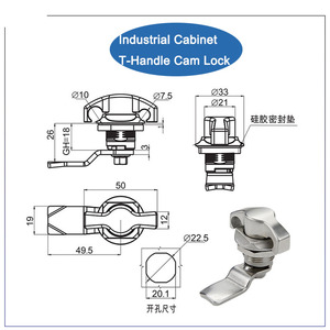 Kete MS714工業用キャビネットカムロック電子ツールボックスキャビネット<span class=keywords><strong>T</strong></span>ハンドルラッチ304ステンレス鋼カムロック - Product Image 5