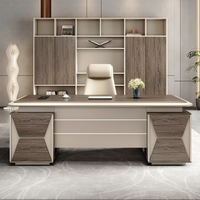 Bureau de direction moderne en bois de luxe avec design modulaire, grand bureau spacieux, tiroirs de rangement haut de gamme