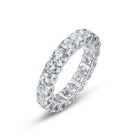 Bague Éternité en Moissanite VVS 4mm, en Argent Sterling 925, Alliance de Mariage Inoxydable, Empilable, Cadeau pour Femme, Fête, Anniversaire