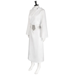 Disfraz de cosplay de princesa Leia con vestido blanco de animación de última generación para mujer adulta, traje de juego de rol de Halloween con cinturón - Product Image 4