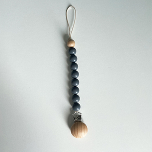 Baby Teething Bead Toy Wooden Silicone <strong>Dummy</strong> Pacifier Clip <strong>Chain</strong> for Sublimation - Product Image 2