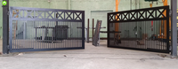 Dispositif d'ouverture de porte battante automatique automatique de conception moderne Portes intelligentes en aluminium de villa de jardin avec style traditionnel