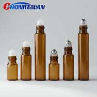 Flacons compte-gouttes en verre brun pour huiles essentielles de 3 ml, 5 ml, 10 ml avec bouchon en métal et en plastique