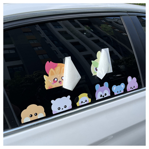 Resistente UV olografico divertente trasferimento auto adesivi adesivi personalizzati in vinile Anime che spuntano corpo auto adesivi per finestra Peeker adesivi - Product Image 1