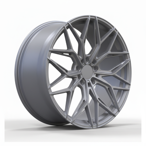 Jantes en alliage à montage décalé - Hyper Silver / Noir brillant, jantes forgées à rayons en V entrelacés pour BMW Mercedes Audi - Product Image 2