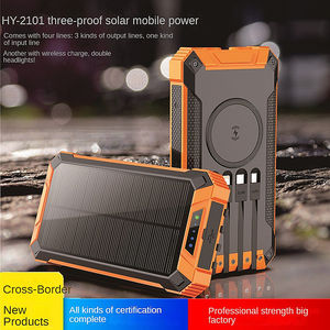 Cargador inalámbrico Fuente <span class=keywords><strong>de</strong></span> alimentación portátil solar 20000mAh Teléfono móvil al aire libre con Banco <span class=keywords><strong>de</strong></span> cables - Product Image 4