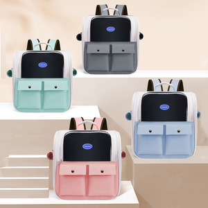 Sac à dos pour chat en tissu Oxford, portable, double bandoulière, gris, blanc, rose, vert clair, style tendance, fermeture éclair - Product Image 4
