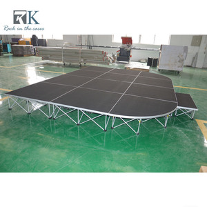 RK Triangular Table With Aluminum Folding Legs & Black <b>Platform</b> <b>Stage</b> - Product Image 5