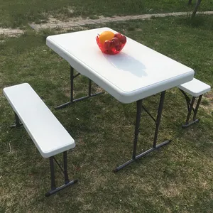 Outdoor Table 6ft Catering HDPE Garden White Portable Camping Rectangle Half Foldable Plastic Picnic Folding Outdoor Table Manufacturer