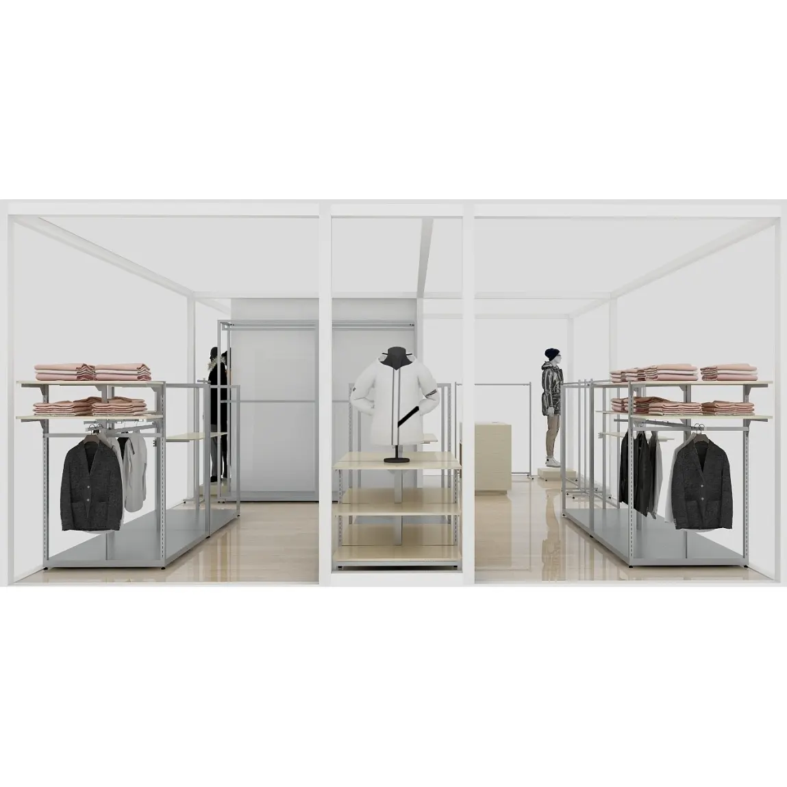 YIHE Stands de magasins de vêtements simples à la mode Porte-vêtements multi-usages pour magasin de vêtements au détail Présentoirs pour boutique