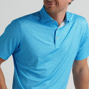 Polos de golf para hombre, diseño ajustado, antiencogimiento, tejido de punto, 88% poliéster, 12% elastano, con logotipo personalizado. - Product Image 4