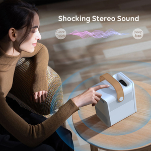 Độ phân giải vật lý 1920x1080p LED <span class=keywords><strong>LCD</strong></span> Mini xách tay máy chiếu hỗ trợ 4K <span class=keywords><strong>Android</strong></span> 9 <span class=keywords><strong>wifi</strong></span> được xây dựng trong loa 300 lumens - Product Image 4