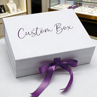 Boîte cadeau de luxe en velours pour bébé avec fenêtre transparente, impression personnalisée en gros