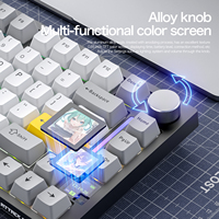Teclado Mecánico para Juegos X820 Ultra 75% con Pantalla Inteligente, Inalámbrico/BT/2.4GHz/Con Cable, Interruptor Rojo, Inglés