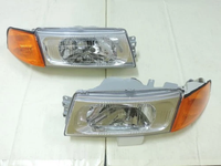 Juego de Luces Delanteras Ámbar para Mitsubishi Lancer Evo 97'-02', Luces de Esquina Cromadas