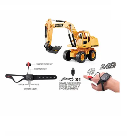 2021 rc bagger 1: 24 Rechargeable 6CH 2.4GHZ Gesture Sensor Watch Control Excavator Toy für kid