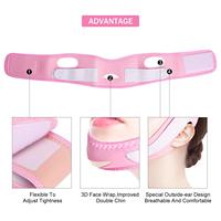 Sangle de lifting et de remodelage du visage V-Line intense, réducteur de double menton, masseur facial élastique, masque d'application à domicile, imperméable, rose