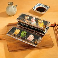 Cajas de Embalaje de Alimentos Desechables Ecológicas Hechas con Materiales Reciclados, Bandeja de Sushi de Papel con Forma Personalizada, Recubrimiento UV y Barnizado