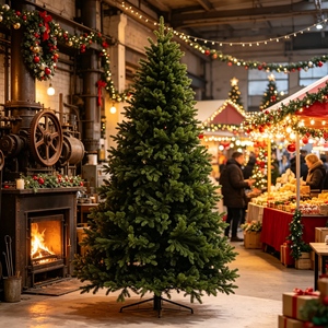 Albero di Natale Bianco Neve PE+PVC di Alta Qualità 150cm Montaggio Rapido per Scuole - Product Image 2