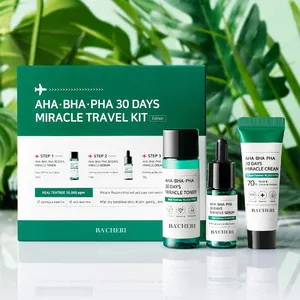 Kangrong OEM ODM Skin Care Face Care 30 days miracle centella asiatica AHA BHA PHA toner serum cream travel kit skin care set