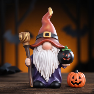 Estatuilla <span class=keywords><strong>de</strong></span> bruja <span class=keywords><strong>de</strong></span> Halloween <span class=keywords><strong>de</strong></span> resina decoración del hogar estatua <span class=keywords><strong>de</strong></span> bruja con calabazas - Product Image 2