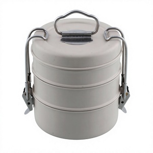 Eco Friendly BPA Free Stainless Steel Triple Tier 3 Compartments Cylinder Durable Portable Detachable Design 1-3L Capacity Food - Product Image 1