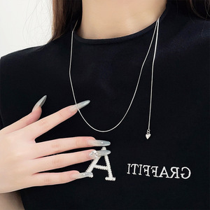 Collar de Cadena de Hueso de Serpiente de Plata de Ley S925, 50 cm, 70 cm, Ajustable, para Uso Diario, Cadena Fina para Mujer - Product Image 3