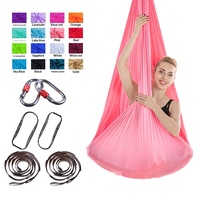 Hamac de yoga aérien anti-gravité premium 4m en polyester avec sangles à mousquetons pour la maison, la salle de sport, le studio de yoga et le fitness
