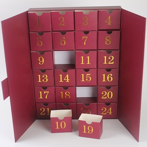 Rouge Cosmétiques Tiroir Carton Calendrier De L'<span class=keywords><strong>avent</strong></span> Boîte Personnalisée Avec Logo Estampé - Product Image 1