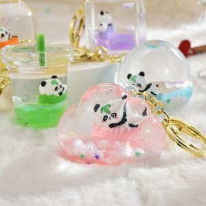 Porte-clés Panda Flottant dans une Liquide, Série Mignonne, Pendentif Animal en Acrylique - Product Image 2