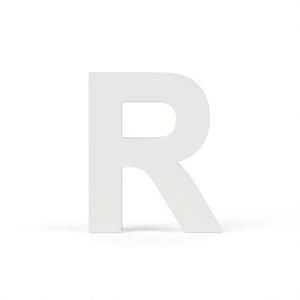 Wooden Letter R White 3D <b>Wall</b> <b>Decor</b> For Home Office Decoration - Product Image 2